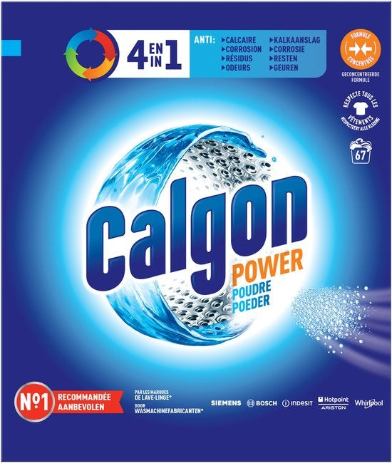 Calgon 4 in 1 Geconcentreerd Poeder Wasmachinereiniger en Anti Kalk - 67 Doseringen - Verpakking beschadigd