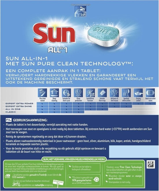 Sun All-in-1 Dishwasher Tablets - 62 tablets