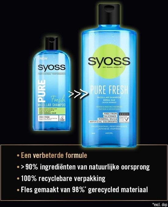 Syoss Pure Fresh Micellar Shampoo - 440 ml