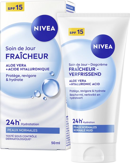 NIVEA Essentials Verfrissende Dagcrème SPF 15 - Gezichtscreme Normale huid - Skincare - Moisturizer - Met vitamine E - 50 ml