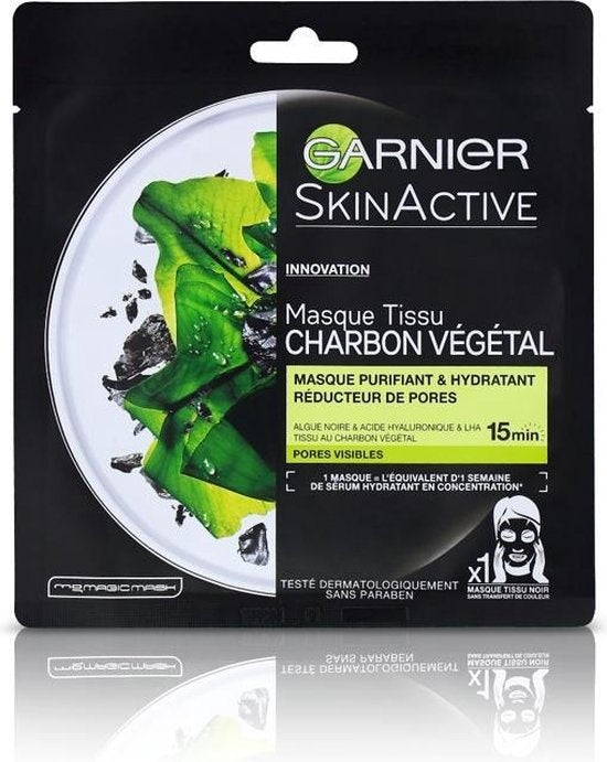 Garnier SkinActive – Pure Charcoal Black Tissue Mask – Reinigend und verfeinernd