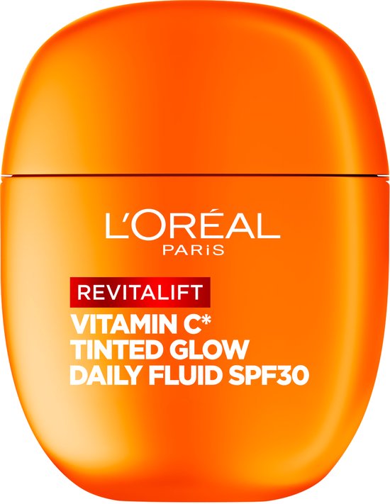 L'Oréal Paris Revitalift Daily Fluid SPF 30 Vitamine C* met Tinted Glow -  voor zeer lichte tot lichte huid - 40ml- Verpakking beschadigd