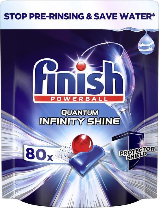 Finish Quantum Ultimate Infinity Shine Spülmaschinentabs – 80 Stück – Verpackung beschädigt