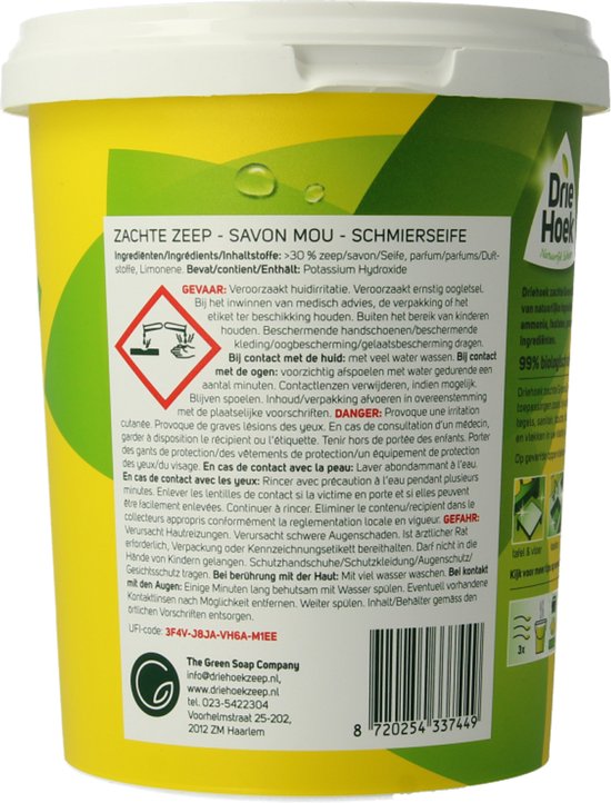 Driehoek Groene Zeep - Soft Soap - 900 gr