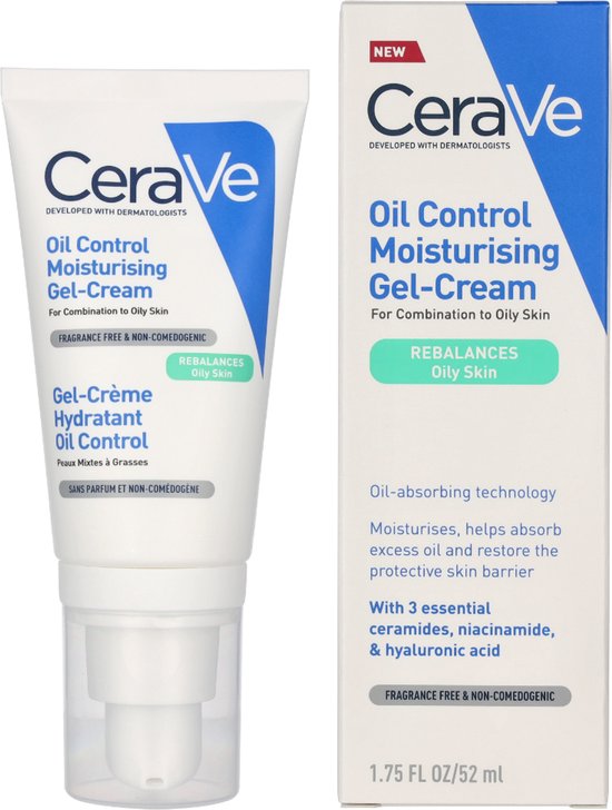 CeraVe Hydrating Oil Control Gel-Cream - Combination to Oily Skin 52 ml