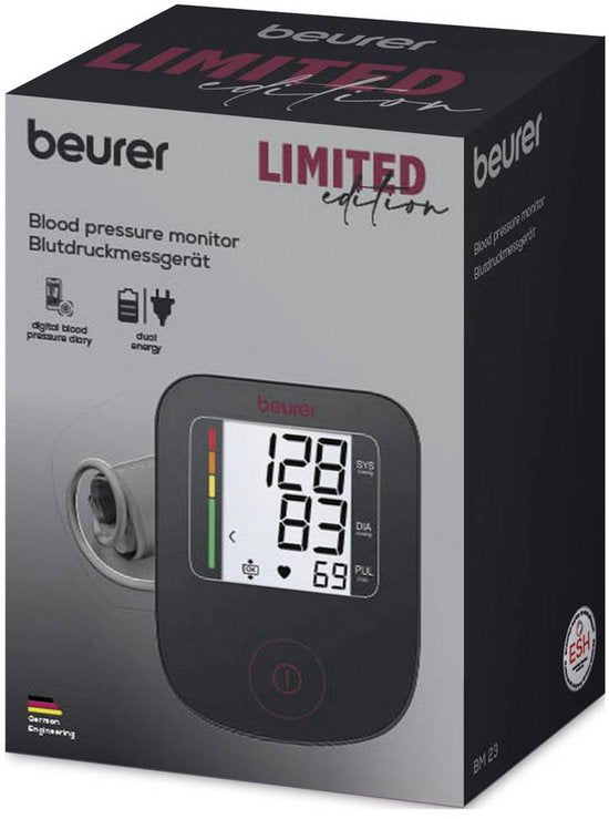Beurer BM 23 Limited Edition 25 Oberarm-Blutdruckmessgerät – Empfohlen von der Herzstiftung – Medizinisch zertifiziert – Manschette 22-42 cm – Beschädigte Verpackung