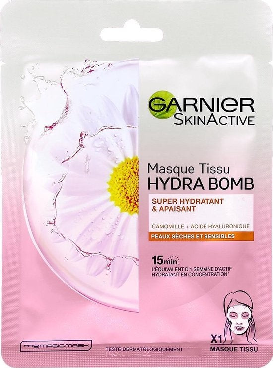 Garnier Skinactive Face Hydra Bomb Ultra feuchtigkeitsspendende und beruhigende Gewebemaske – trockene Haut