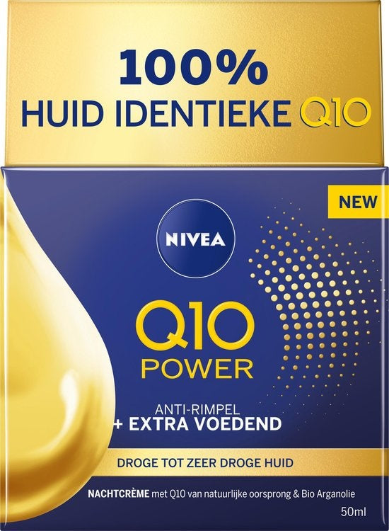 NIVEA Q10 Power + Extra nährende Anti-Falten-Nachtcreme – 50 ml