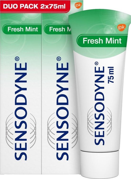 Sensodyne Fresh Mint - 2 x 75ml Toothpaste - Packaging damaged