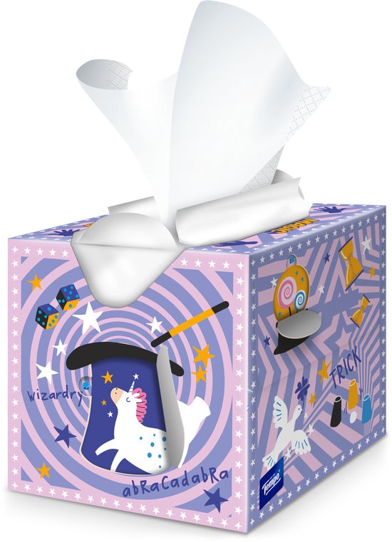 Tempo tissues - Everyday Kids Cube - 3-laags tissues - 64 st. Assortiment afbeelding doos