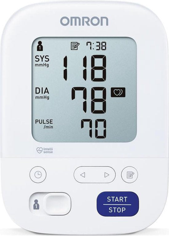 OMRON X3 Comfort Bloeddrukmeter Bovenarm - Aanbevolen door Hartstichting - Blood Pressure Monitor met Hartslagmeter – Onregelmatige Hartslag - 22 tot 42 cm Manchet