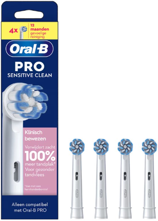 Oral-B Sensitive Clean Pro - Opzetborstels - 4 Stuks - Verpakking beschadigd