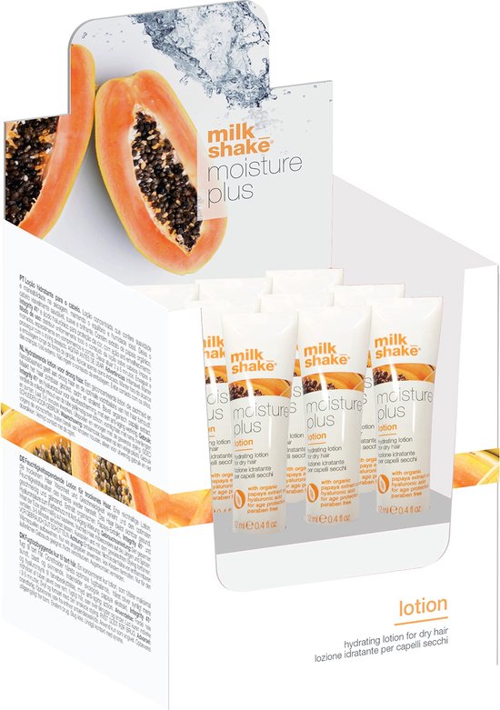 Milk Shake – Feuchtigkeitslotion „Moisture Plus“ – 12 x 12 ml – Verpackung beschädigt