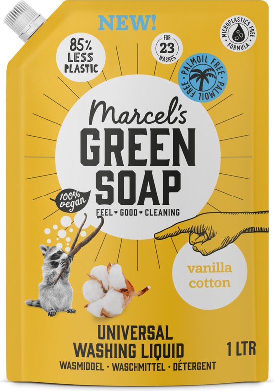 Marcel's Green Soap Waschmittel Nachfüllpackung Vanille &amp; Baumwolle 23 Wäschen 1 Liter
