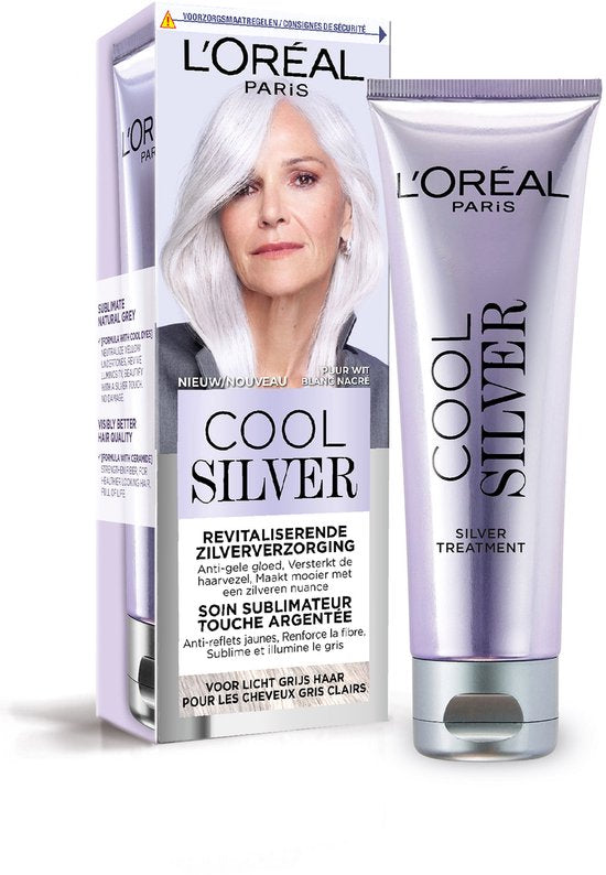 L'Oréal Paris Cool Silver - Revitaliserende Zilververzorging - Anti-gele gloed - Voor Lichtgrijs Haar - Puur Wit - Verpakking beschadigd