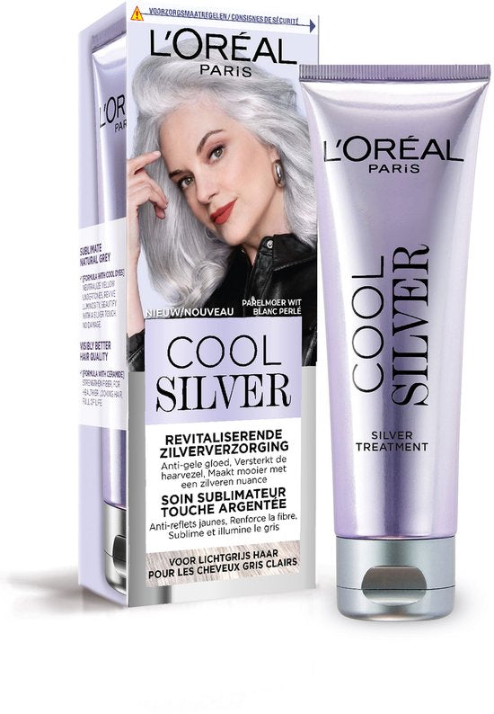 L'Oréal Paris Cool Silver - Revitaliserende Zilververzorging - Anti-Gele Gloed - Voor Lichtgrijs Haar - Parelmoer Wit