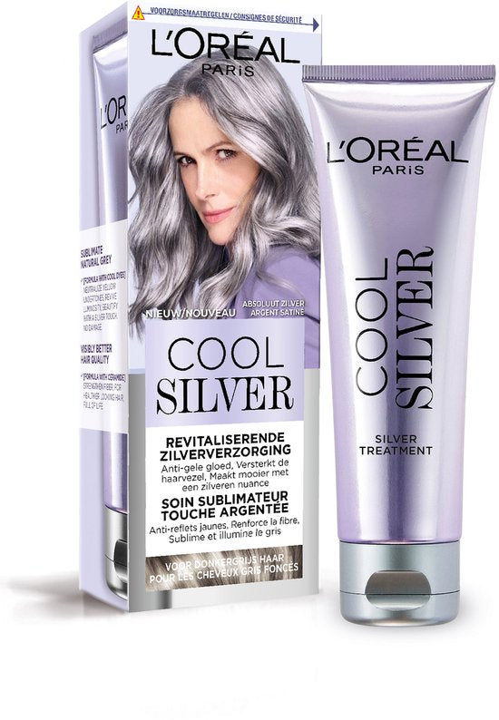 L'Oréal Paris Cool Silver - Revitaliserende Zilververzorging - Anti-Gele Gloed - Voor Lichtgrijs Haar - Parelmoer Wit - Verpakking beschadigd