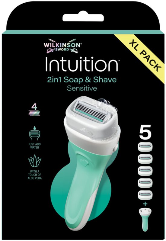 Wilkinson Intuition 2in1 Soap and Shave Scheersysteem + Navulmesjes XL - 5 stuks - beschadigde verpakking