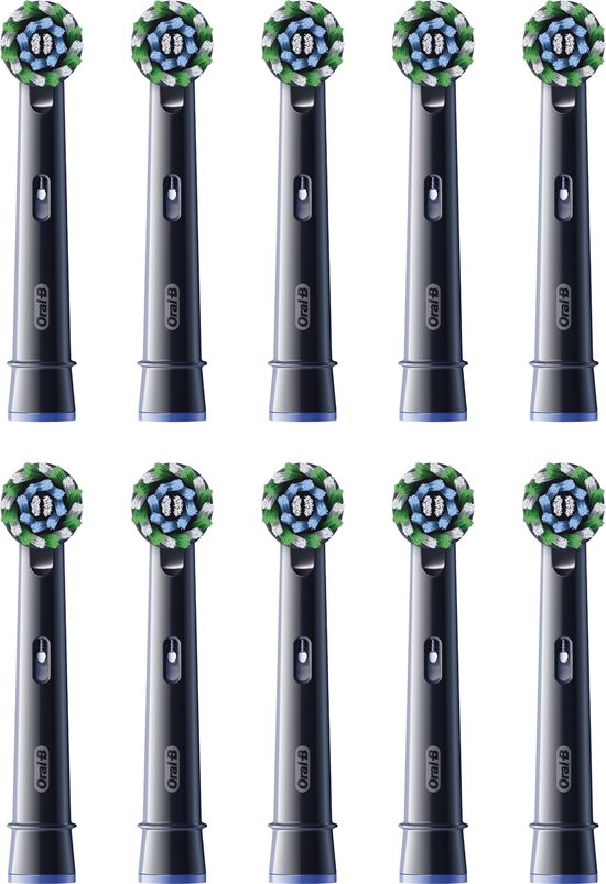 Oral-B Cross Action Pro - Opzetborstels Zwart - Met CleanMaximiser Technologie - 10 Stuks- Verpakking beschadigd