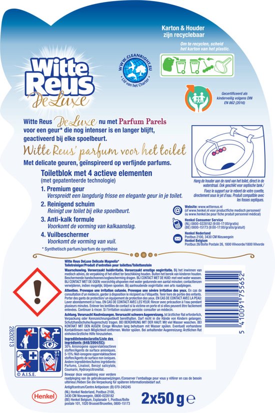 Weißer Riesen-Toilettenblock Deluxe Delicate Magnolia 2 Stück