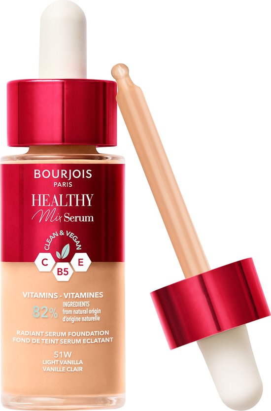 Bourjois Healthy Mix – 51 – Leichte Vanille, Serum-Foundation – 30 ml