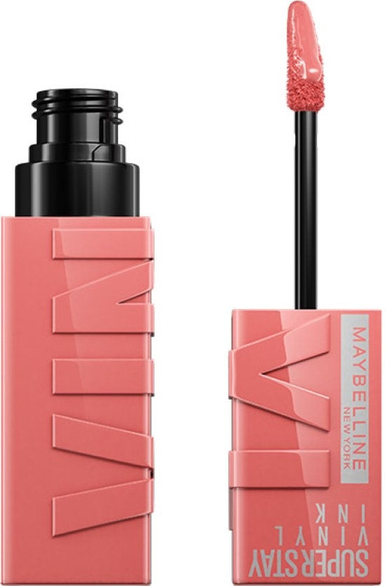 Maybelline New York – SuperStay Vinyl Ink Lippenstift – 100 Charmed – Pink – Langanhaltender Lippenstift