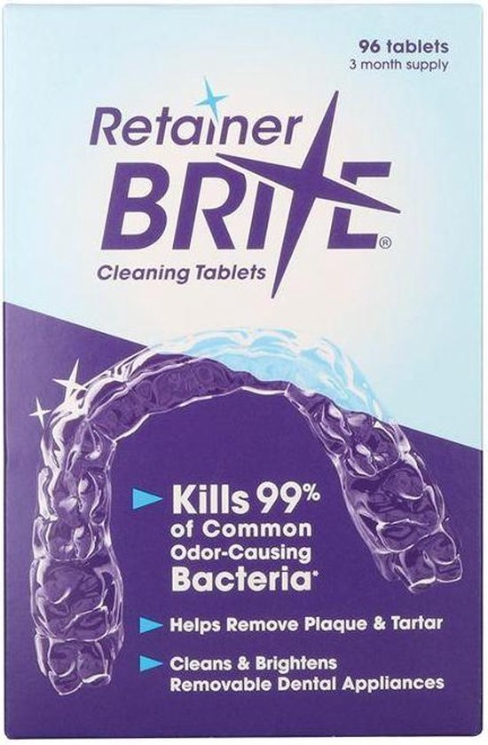 Retainer Brite Reinigungstabletten – 96 Stück – Verpackung beschädigt / Tabletten versiegelt