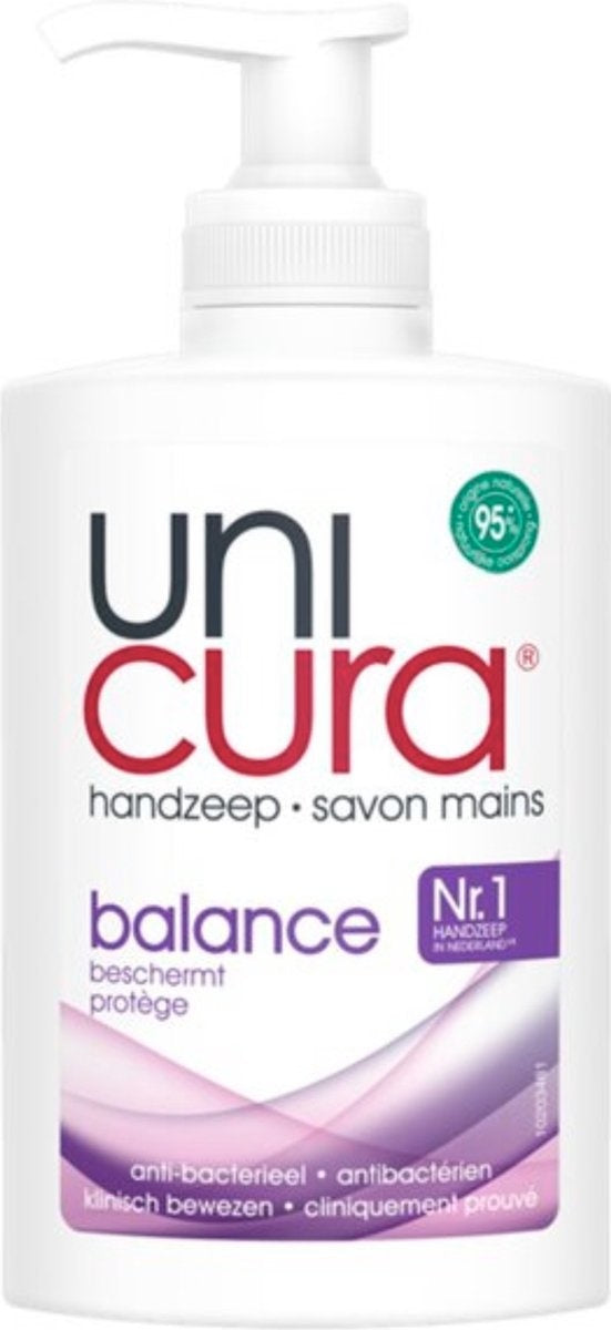 Unicura Flüssighandseife Anti Bacterial Balance – 250 ml – Pumpe fehlt