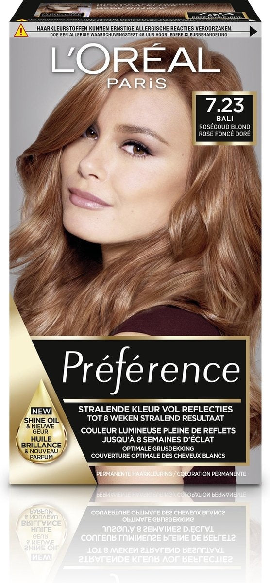 L'Oréal Preference Haarfarbe 7.23 Rich Rose – Roségoldblond