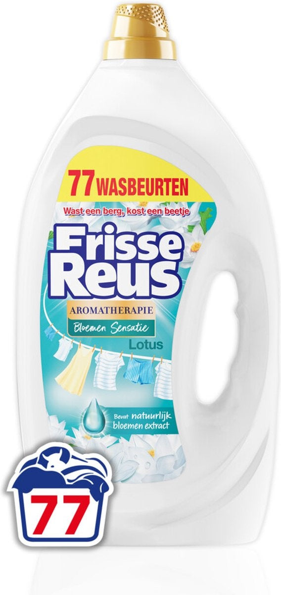 Frisse Reus - Lotus - Flüssigwaschmittel - Weiße Wäsche - Großverpackung - 77 Wäschen