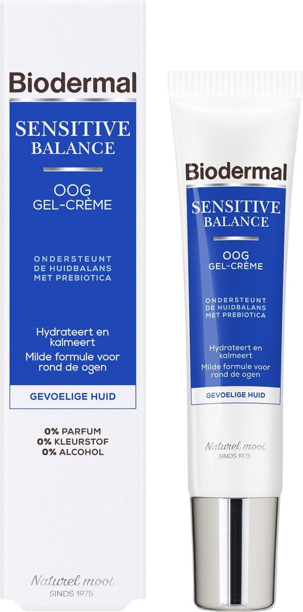 Biodermal Sensitive Balance Eye Gel-Cream – Augencreme mit Hyaluronsäure für empfindliche Haut – 15 ml – Verpackung beschädigt