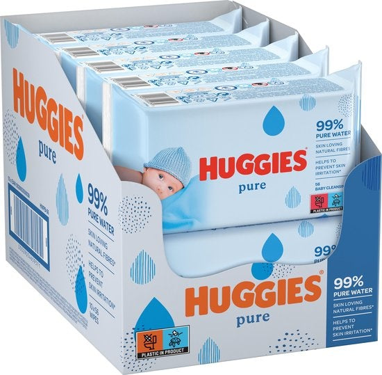 Huggies baby wipes - Pure 99% water - 18 x 56 pieces - 1008 wipes