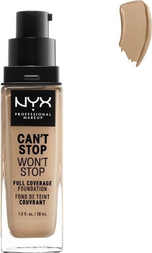 NYX PMU Professional Makeup Can't Stop Won't Stop Full Coverage Foundation - Soft Beige CSWSF7.5 - Foundation - 30 ml