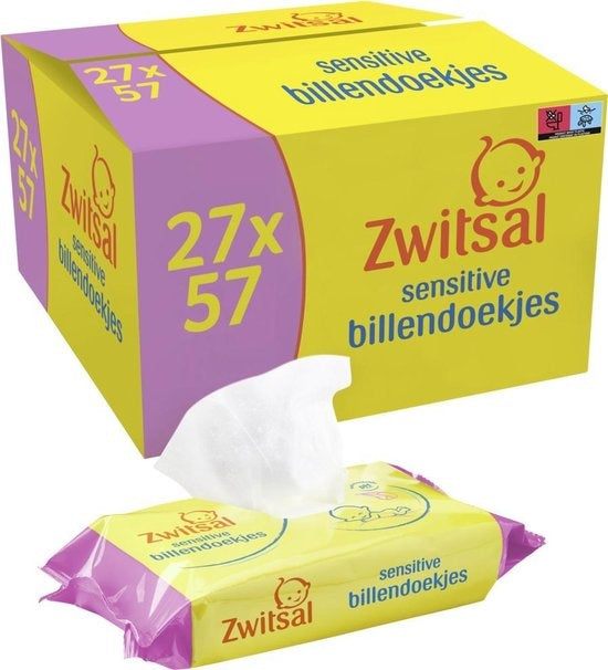 Zwitsal Sensitive Baby Wipes - 1539 baby wipes - Value pack