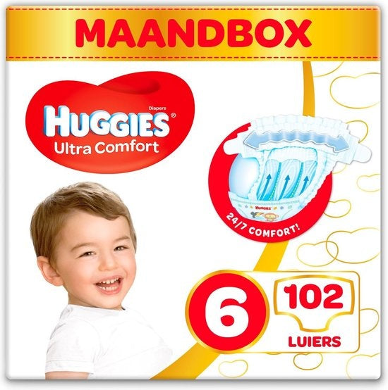 Huggies Ultra Comfort diapers - 15 to 30 kg - Size 6 - 102 pieces