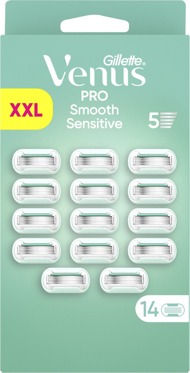 Gillette Venus Pro Smooth Sensitive Klingen für Frauen – Für empfindliche Haut – 14 Stück – Beschädigte Verpackung