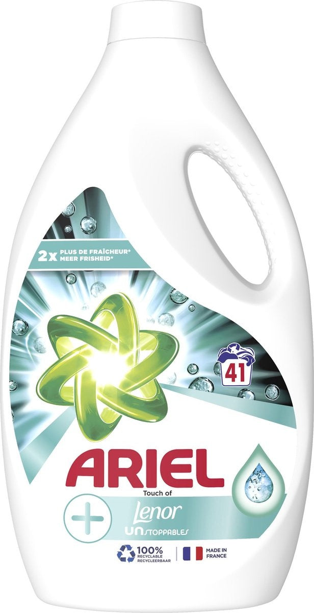 Ariel Vloeibaar Wasmiddel 2255 ml + Touch of Lenor Unstoppables - 41 Wasbeurten - Voordeelverpakking