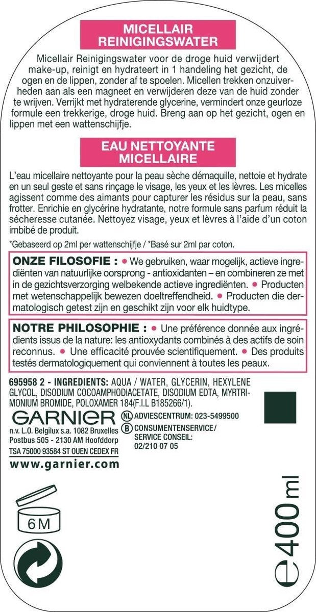 Garnier SkinActive Micellair Reinigingswater voor de Gevoelige Huid - 700 ml Maxi Format