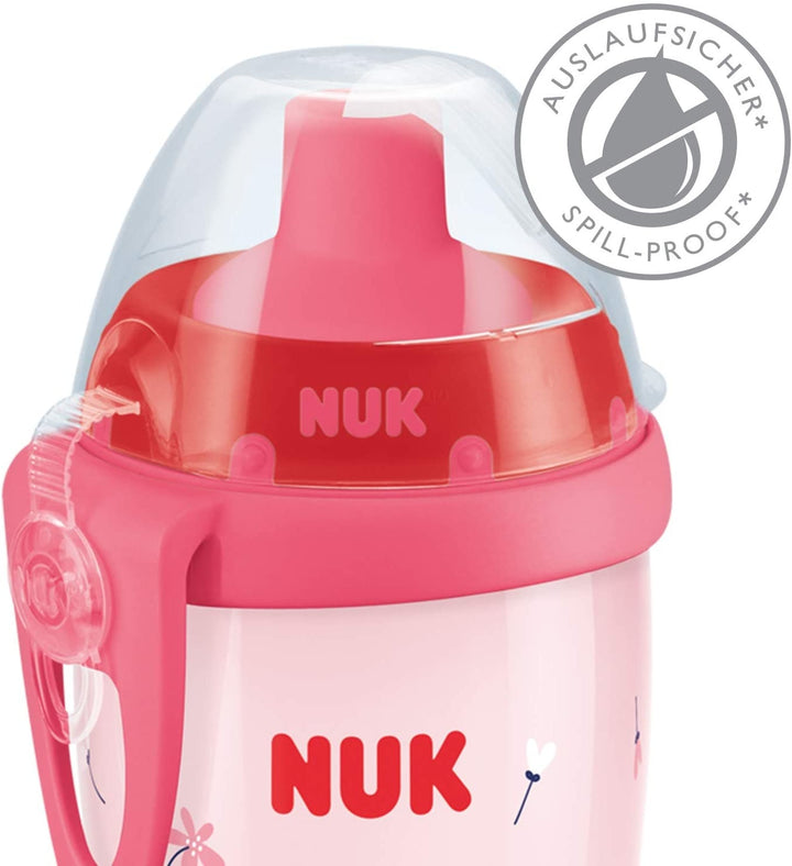 NUK Flexi Cup Drinkfles, Lekvrij met Rietje & Clip 300ml - Sweet Heart