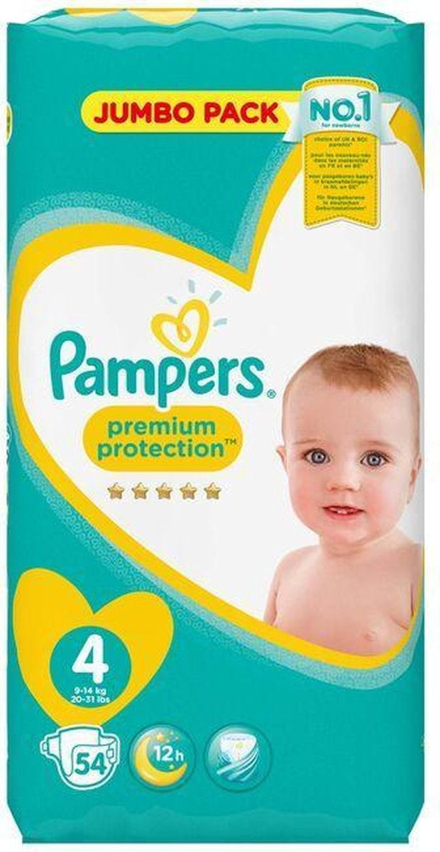 Pampers Premium Protection Windeln Größe 4 (9-14 kg) 54 Stück - Verpackung beschädigt