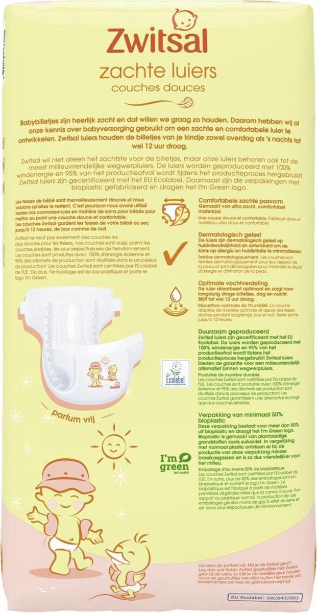 Zwitsal Diaper Maxi Plus mt4+ - 56 pcs - Packaging damaged