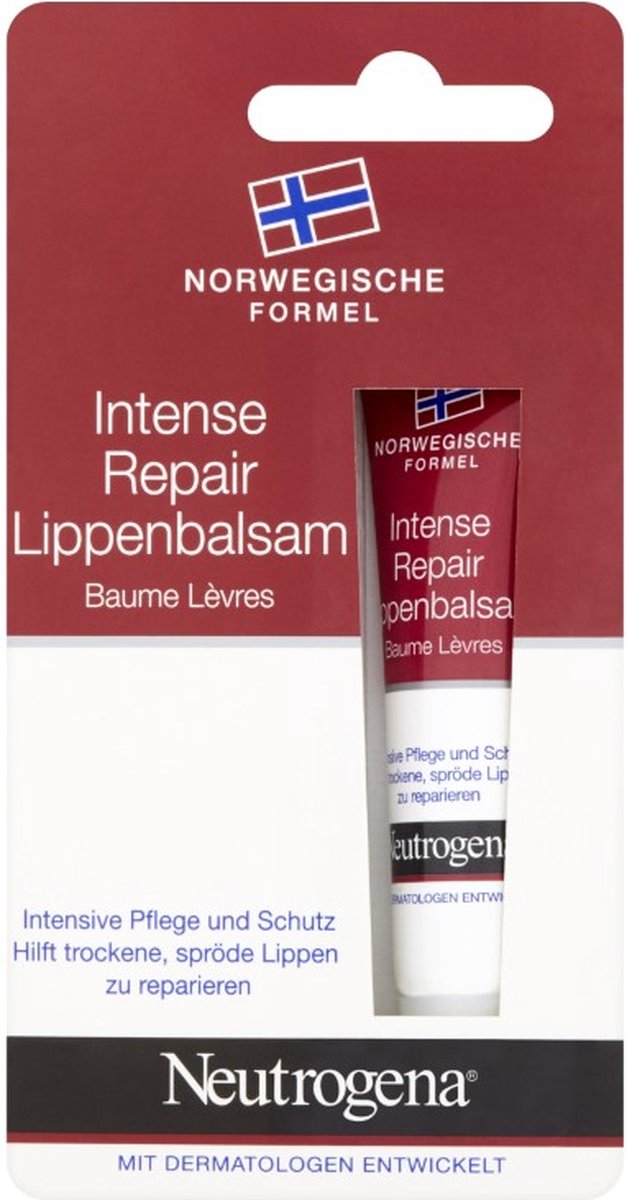 Neutrogena Intense Repair Balm, intensiv feuchtigkeitsspendender Balsam für geschädigte, ausgetrocknete und gereizte Lippen 15 ml