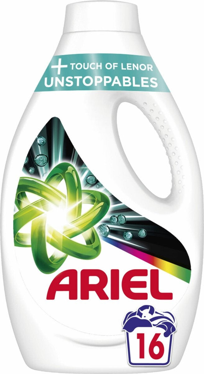 Ariel Vloeibaar Wasmiddel +Touch Van Lenor Unstoppables - Kleur -16 Wasbeurten