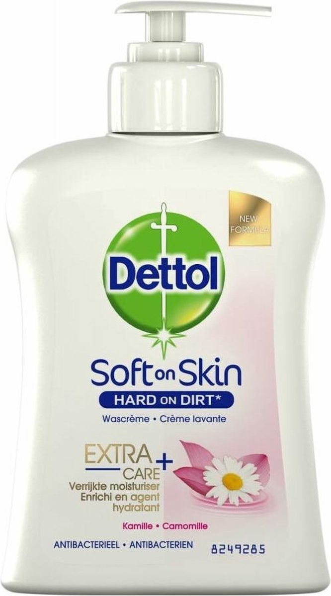 Dettol Handseife – antibakteriell – extra Pflege für empfindliche und normale Haut – Lotus und Kamille – 250 ml