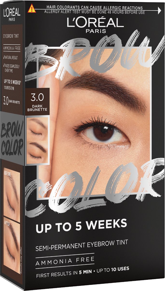 L'Oréal Paris Brow Color Augenbrauenfarbe - 3.0 Dark Brunette - 30 ml - Beschädigte Verpackung