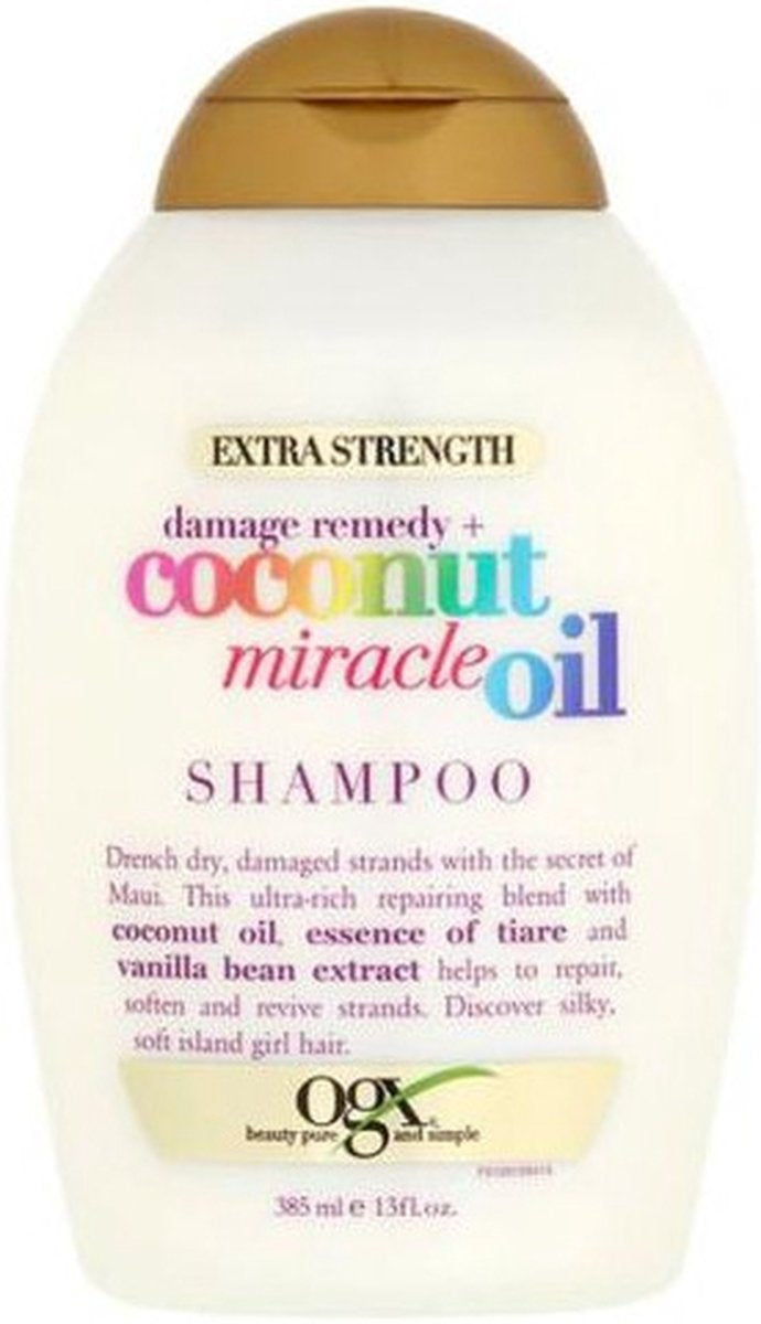 OGX Extra Strength Coconut Miracle Oil Shampoo – Frauen – Für strapaziertes Haar/trockenes Haar/normales Haar – 385 ml