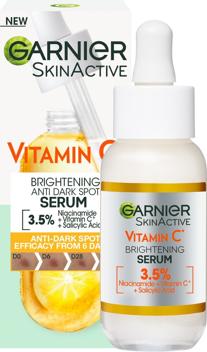 Garnier Skinactive - Anti-Dark spot serum met vitamine C*, Niacinamide en Salicylzuur - 30ml - Verpakking beschadigd