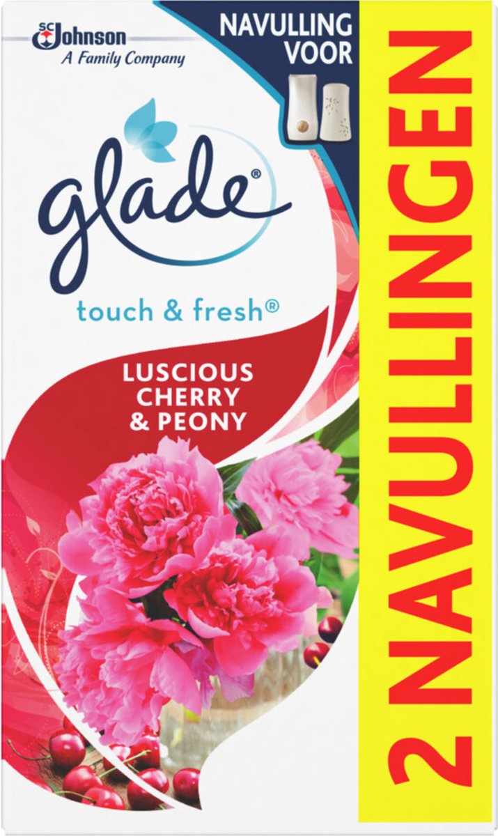 Glade Lufterfrischer Touch &amp; Fresh Nachfüller Duo Kirsche &amp; Pfingstrose 2x10 ml