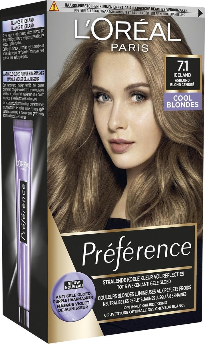 L'Oréal Paris Préférence Cool Blondes 7.1 – Island – Haarfärbemittel – Verpackung beschädigt