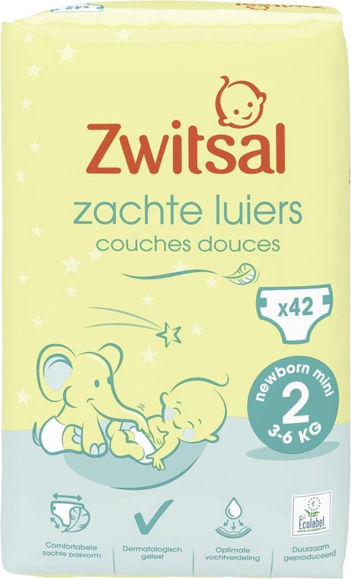 Zwitsal Diapers Mini - Size 2 - 42 pieces - Packaging damaged